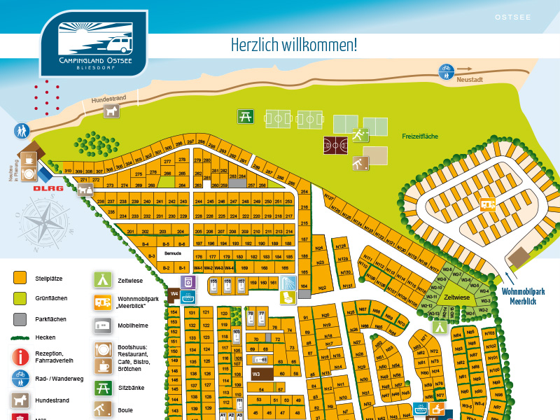 Platzplan Campingland Ostsee & Wohnmobilpark Meerblick